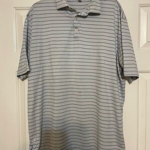 Peter Millar Blue and White Polo Shirt